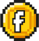 Ícono de Facebook en pixel art